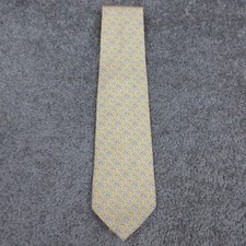 Vineyard Vines Tie Mens Yellow Geometric Shark 100 Silk Hand Picked Shep Ian