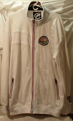Ecko Unlimited White Full Zip Track Warmup Jacket Mens Size XL