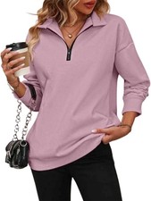 Militaryk Womens Zip-Up Dropped Shoulder Sweatshirt,Militaryk HalfZip Sweatshirt