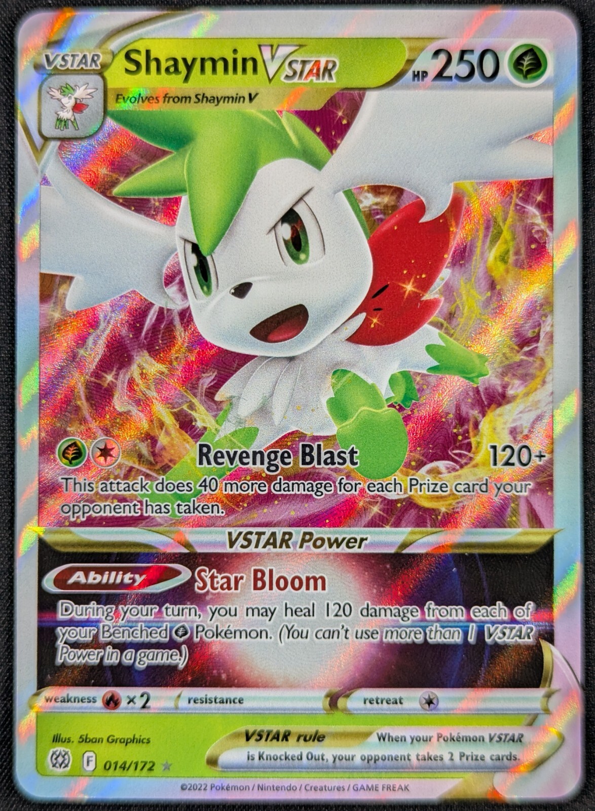 Shaymin Vstar 2022 Stars Full Art Ultra Rare Holo Pokemon Card 014/172 (NM)