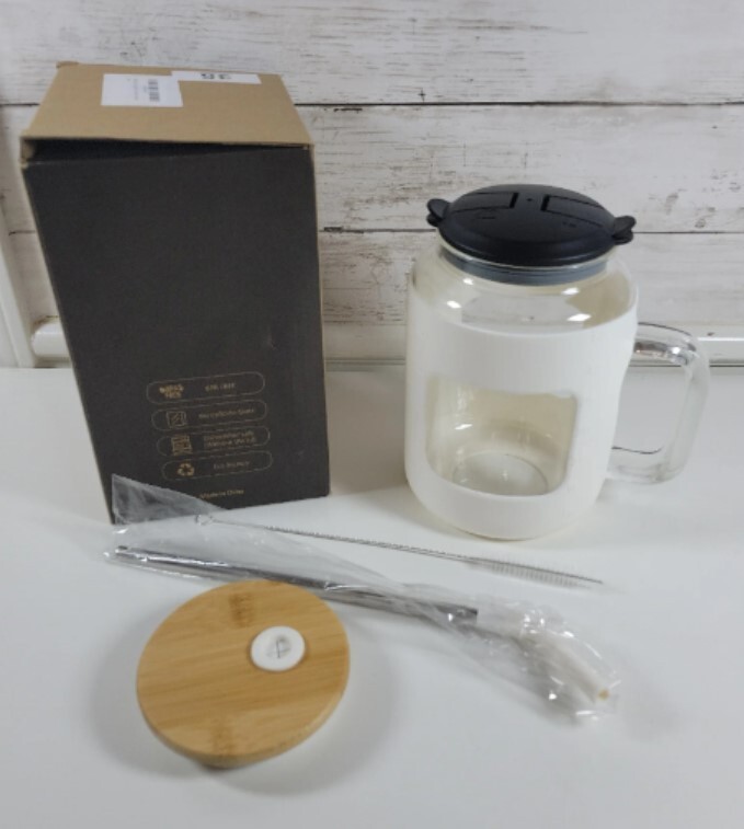 50oz Wide Mouth Glass Water Bottle - BPA-Free & Leak-Proof