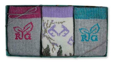 Realtree Youth Girls Ultra-Dri Merino Wool Blend Boot Socks Gift Box 3 Pair - Picture 2 of 6
