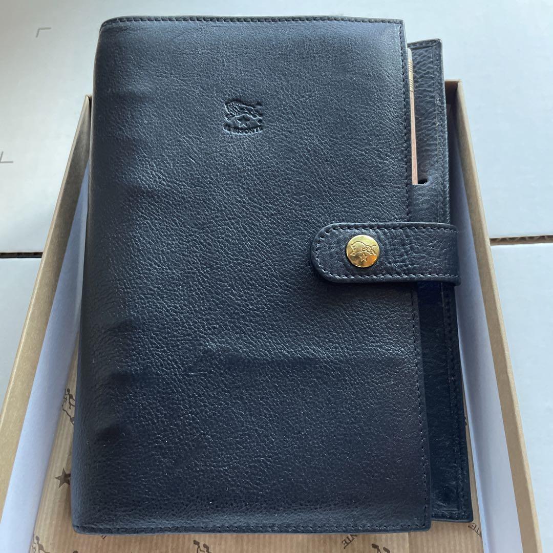 IL BISONTE Notebook Cover H20 W13cm Bible Size Navy With Box Used