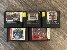  5 SEGA GENESIS SPORTS VIDEO GAME LOT NHL NFL GOLD NBA