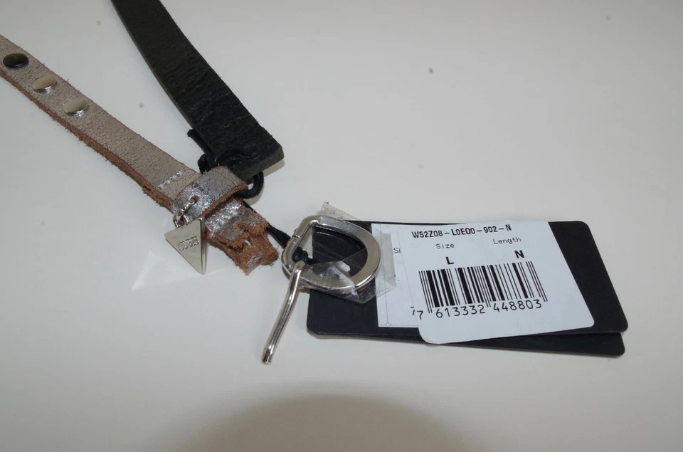 GUESS talla L/95 CM MUJER CUERO NATURAL GENUINO CINTURA CINTURÓN CADERA REMACHES FINOS 398 Foto 4 de 4