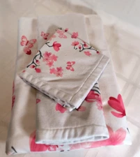 Pink Butterfly & Cherry Blossom Towel Set - 3 Pieces