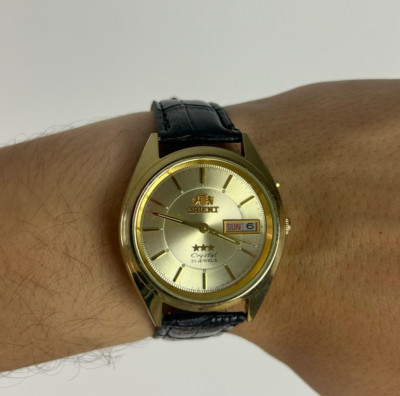 ORIENT Crystal 3 Star Watch Vintage Japanese Mechanical Automatic Wristwatch