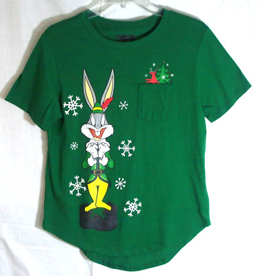 Elf Bugs Bunny Buddy The Elf Christmas Holiday T-Shirt Youth M Medium (7-9)