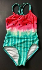 CAT  JACK GIRL ONE PIECE ORANGE SWIMWEAR BATHSUIT SIZE S 6/6X 