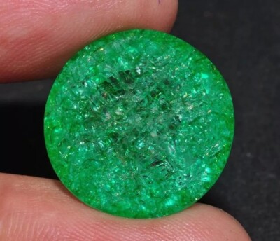Natural Muzo Colombian Green Emerald EGL Certified Round Cut Gemstone 40.85 Ct