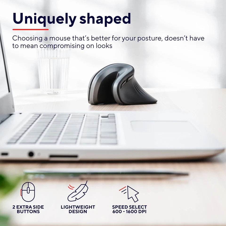 Verro Ergonomische Funkmaus Vertikaler Winkel von 60° Vorbeugung Gegen Mausar... - Bild 4 von 4