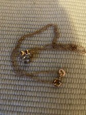 Disney Sterling Silver Minnie Mouse Necklace Rose Gold Color USED JCM