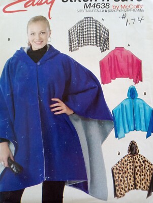 UC Stitch Save McCall's 4638 Women's Cape Jacket Sz X Small Small Medium