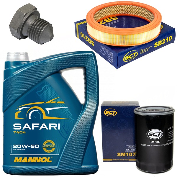 MotoröL Filter Set 20W50 5 Liter + ÖLablassschraube FüR Audi 100 VW Golf Jetta-image