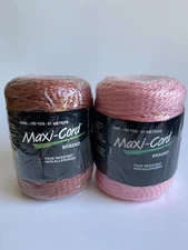 MAXI - CORD Braided Macrame Cord Lot of 2 Pink & Dusty Rose 6mm 100 Yds ~NEW~