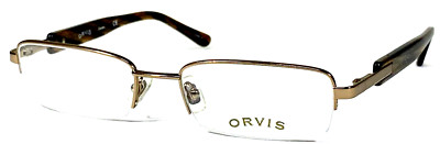 ORVIS  DENALI  NOS Italy Bronze Gold Half Rimless Eyeglasses Frame 51-18-135