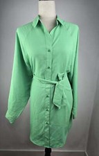 NWT! EXPRESS Size Small Women's Green Dress Shirt Button Down Dress