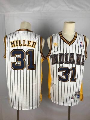 Men's Indiana Pacers #31 Reggie Miller Throwback Swingman White Jersey