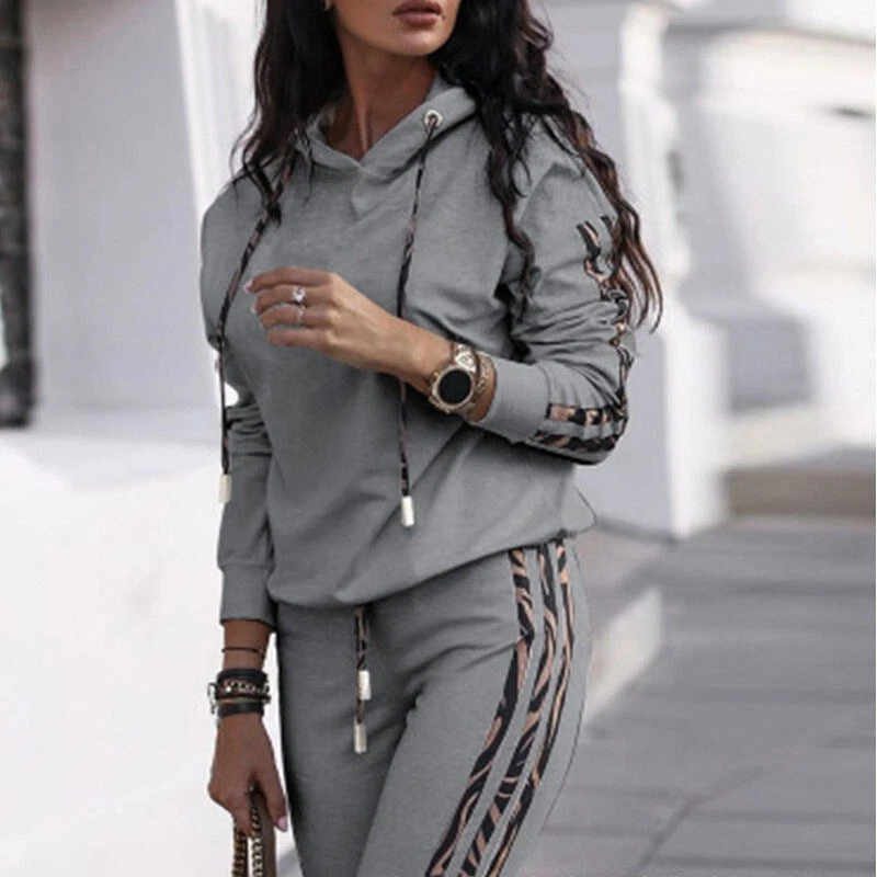 2PCS Womens Tracksuits Joggers Active Sports Women Lounge wear Set Plus Size