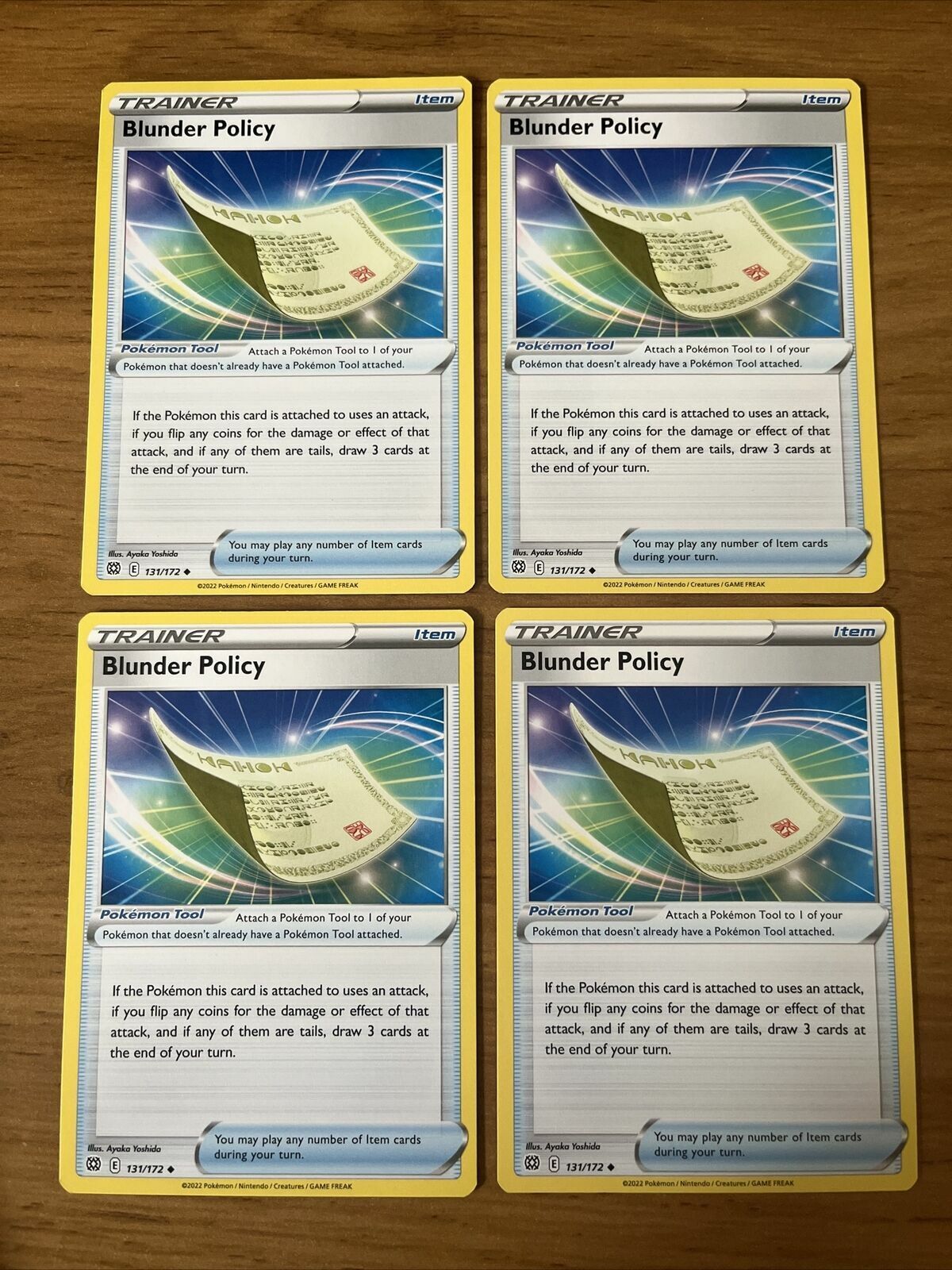 BLUNDER POLICY REVERSE FOIL 2022 POKEMON SWORD & SHIELD BRILLIANT STARS  #131