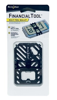 Nite Ize FMT2-11-R7 Financial Tool 7 In 1 Multi Tool Wallet Stainless Steel -NEW