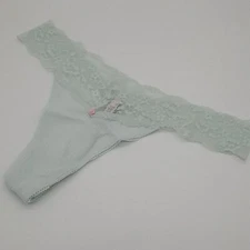 Victoria's Secret Women's XXL Lace Waist Waffle Cotton Thong Panty Winter Ice