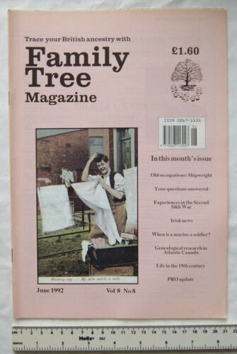 1992 Family Tree Magazine Vol. 8. No. 8 - Shipwright pt2, 2nd Sikh War, 19th c.. - Picture 1 of 1