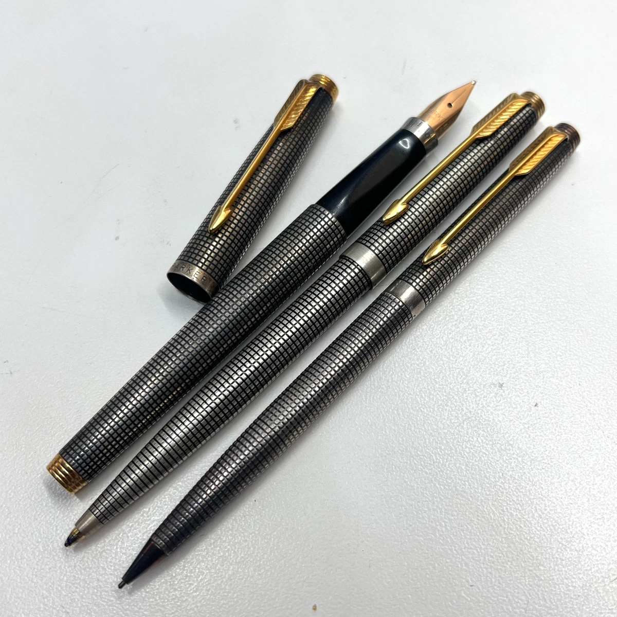 Parker Gold, 14K Nib Sterling Silver Collectible Fountain Pens for