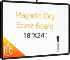 18x24" Magnetic Dry Erase Whiteboard with Black Marker for Home Office School