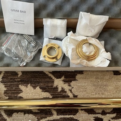 Ginger Chelsea 18'' Grab Bar Polished Brass - 1162-3 Open Box NEW w/ Mounting