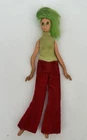 Vintage 1969 Ideal Flatsy Doll Green Hair Original Clothing Collectible 8.5"
