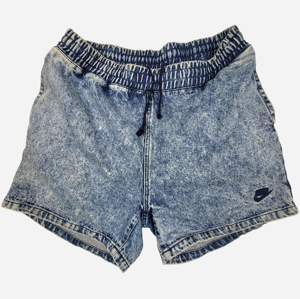 90s Nike Elastic Denim Jean Shorts Challenge Court Andre Agassi Tennis Acid Wash