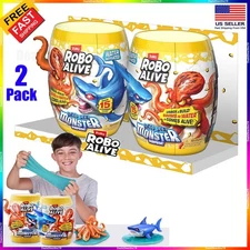 Robo Alive Deep Sea Monster Surprise Slime Toys for Kids  Fish Shark Octupus 2pk