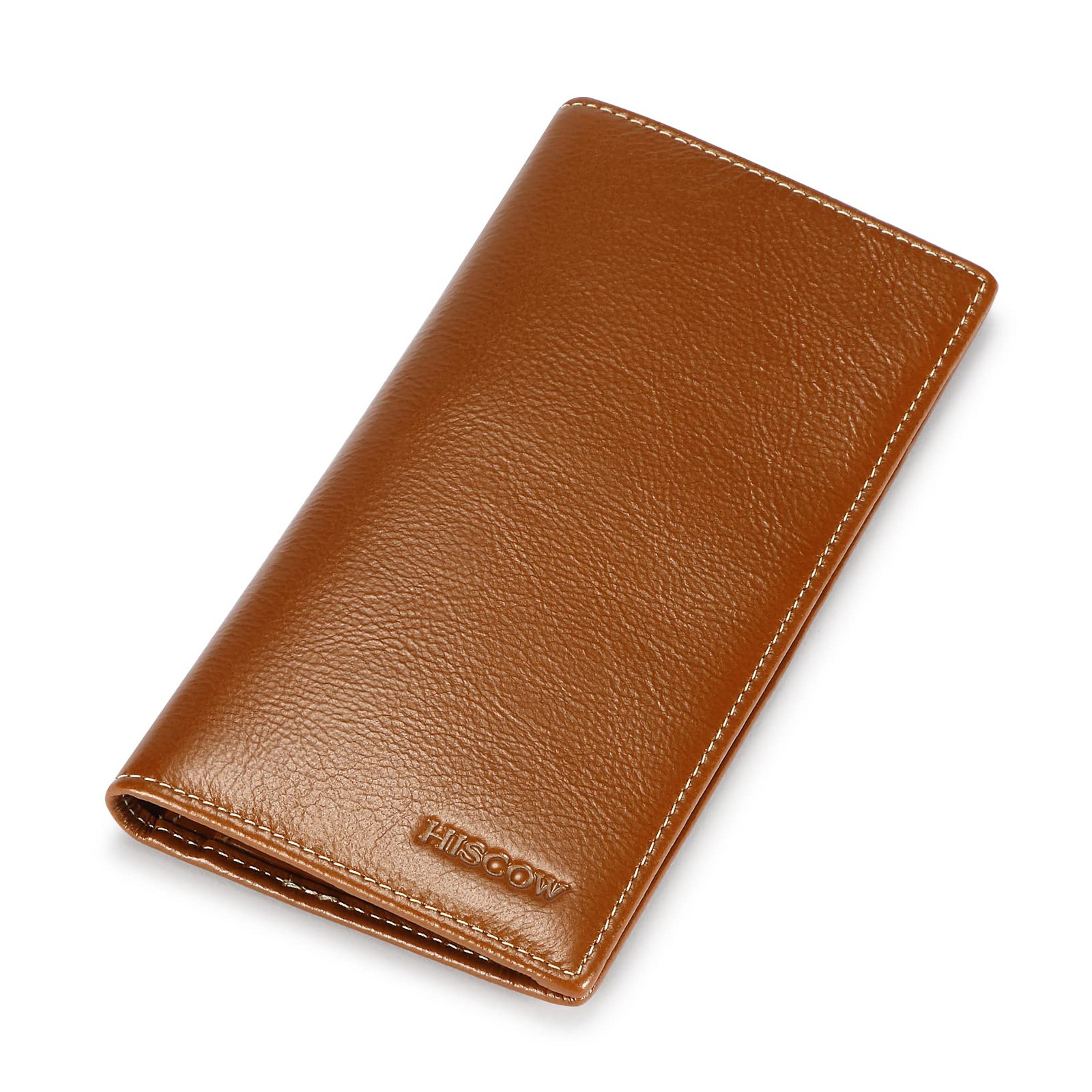 Slim Leather Breast Pocket Wallet for Men Holds Checkbook & Cards