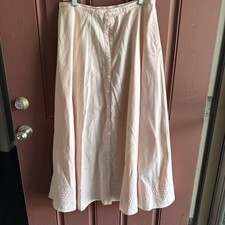 Vintage Ralph Lauren Cotten Circle Pink Maxi Skirt Size 10