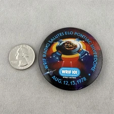 Vintage WRIF Radio 1978 ELO Electric Light Orchestra Silverdome Button #61193