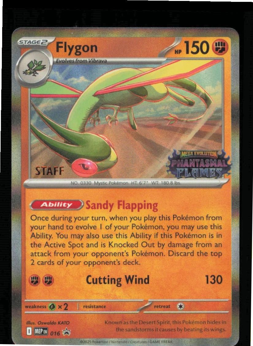 Flygon (Prerelease) [Staff] 016 Holo Promo ME: Mega Evolution Promo Pokemon NM