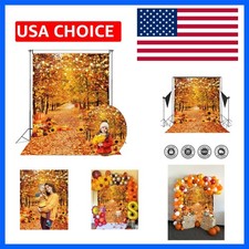 Autumn Forest Photography Backdrop 5x7FT Fall Forest Scenery Maple Leaves Pum...