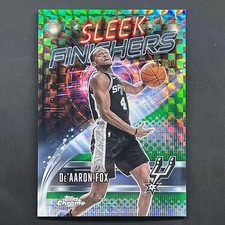 DeAaron Fox 2025-26 Topps Chrome Sleek Finishers Green /99 Geometric Spurs