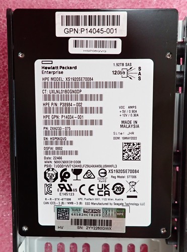 SSD de conexión en marcha HPE MSA M2 1,92 TB SAS 12G 2,5" RI P13237-001 R0Q47A para 1060 2060 - Imagen 4 de 5