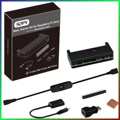 Raspberry Pi Zero 2 W Gehäuse Set Aluminium mit Kühlkörper und Zubehör