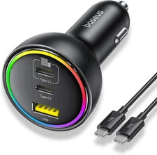 152.5W USB C Car Charger,  Super Fast Charging 3 Ports Car Charger, PD3.0 QC4.0 
