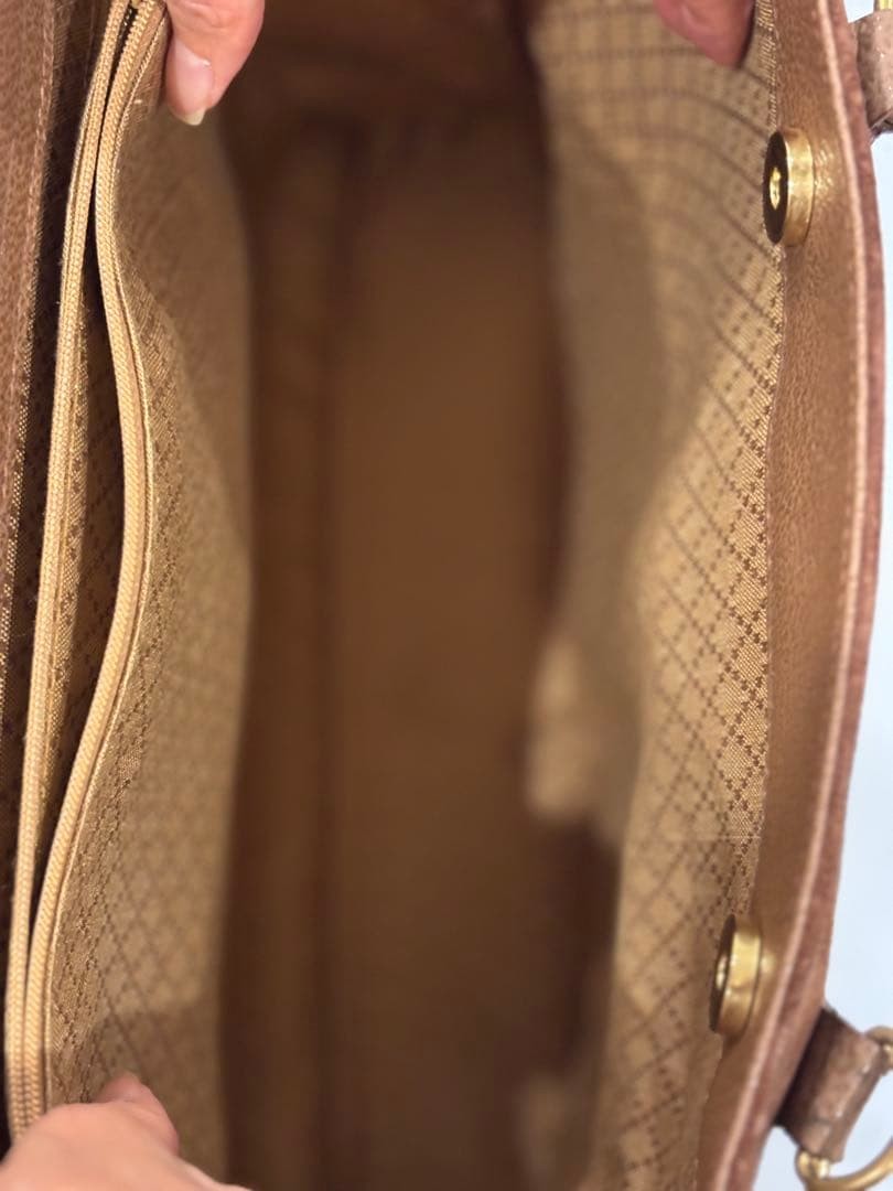 GUCCI Vintage Bamboo Suede Tote Bag Brown Leather Excellent Condition thumbnail 9