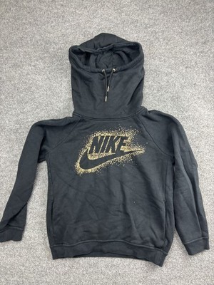 black and gold nike swoosh hoodie