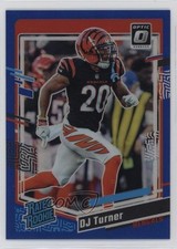 2023 Panini Donruss Optic Rated Rookie Blue Prizm 12/199 DJ Turner #220 rp9