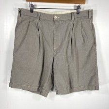 Brooks Brothers Black White Check Plaid Pleated Shorts Mens 36