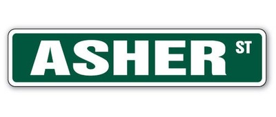 ASHER Street Sign Childrens Name Room Metal Sign Decal