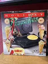 Vintage Salton Holiday Pizzelle Maker 1995 Model WM-6HP With Box