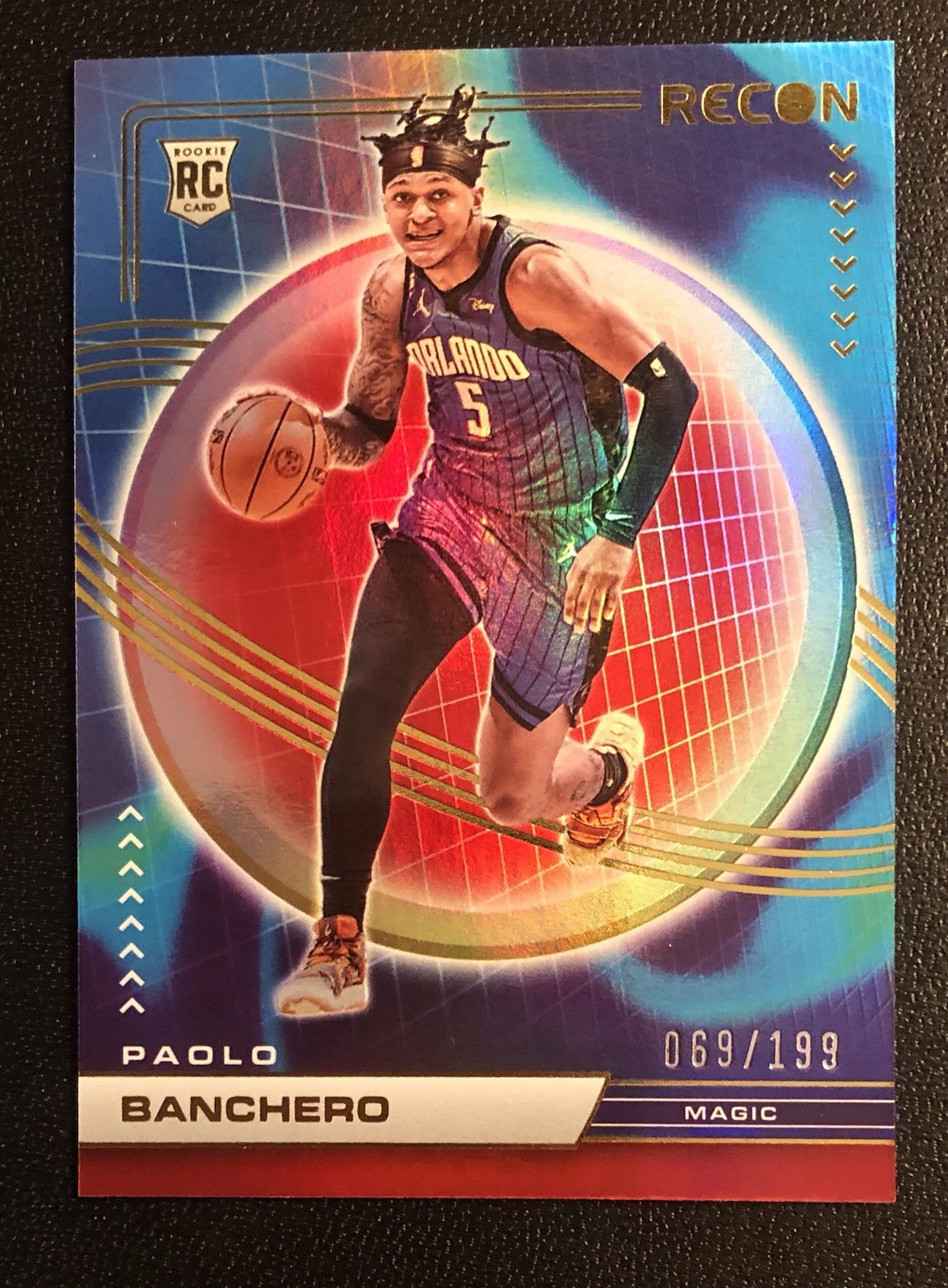 2022-23 PANINI RECON #201 PAOLO BANCHERO HOLO RED PRIZM ROOKIE 69/199 MAGIC RC