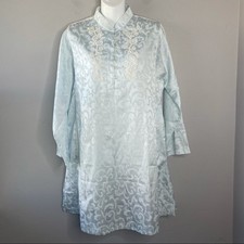 Vintage OSCAR DE LA RENTA Sleep Tunic Women Small Jacquard Embroidered Old Money